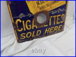 Vintage Original 1930s Wills Cigarettes Sold Here Enamel Sign