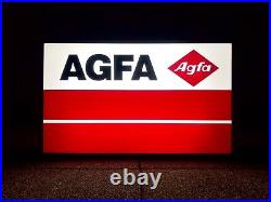 Vintage Original AGFA Film Camera Photo Shop Advertising Light Sign Not Enamel