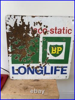 Vintage Original BP visco static long life Service station Sign, rare enamel