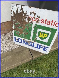 Vintage Original BP visco static long life Service station Sign, rare enamel