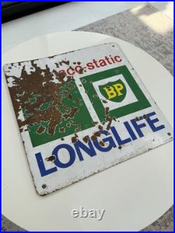 Vintage Original BP visco static long life Service station Sign, rare enamel