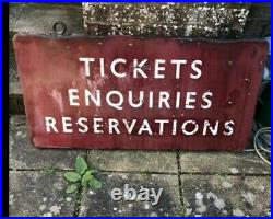 Vintage Original British Railways Enamel Sign double sided