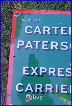 Vintage Original Carter Paterson Express Railway Carriers Enamel Sign 1930s