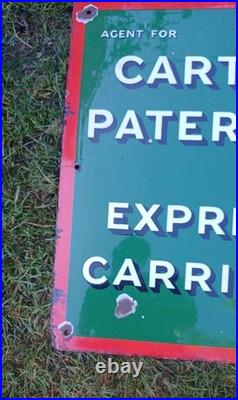 Vintage Original Carter Paterson Express Railway Carriers Enamel Sign 1930s