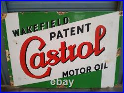 Vintage Original Castrol Motor Oil Wakefield Patent Porcelain Enamel Sign 1930 Vintage Original Castrol Motor Oil Wakefield Patent Porcelain Enamel Sign 1930
