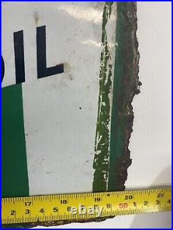 Vintage Original Castrol Motor Oil Wakefield Patent Porcelain Enamel Sign 1930