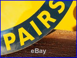 Vintage Original Columbia Bicycle Double Sided Flange Metal Enamel Sign Vintage Original Columbia Bicycle Double Sided Flange Metal Enamel Sign