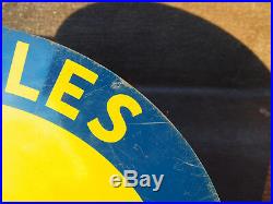 Vintage Original Columbia Bicycle Double Sided Flange Metal Enamel Sign Vintage Original Columbia Bicycle Double Sided Flange Metal Enamel Sign