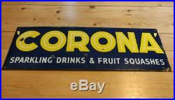 Vintage Original Corona Enamel Advertising Sign