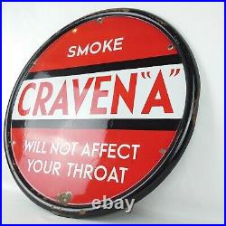 Vintage Original'Craven A' Enamel Sign Tobacco Cigarette Advertising 23