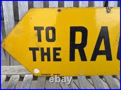 Vintage Original Double Sided AA Enamel Sign To The Races