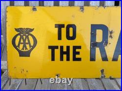 Vintage Original Double Sided AA Enamel Sign To The Races
