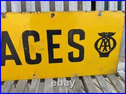 Vintage Original Double Sided AA Enamel Sign To The Races