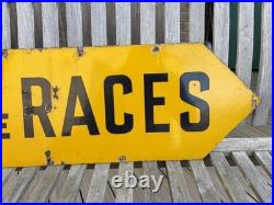 Vintage Original Double Sided AA Enamel Sign To The Races