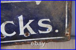 Vintage Original Double Sided AGENTS FOR INGERSOLL WATCHES & CLOCKS Enamel Sign