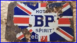 Vintage Original Double Sided BP Petroleum Enamel Sign