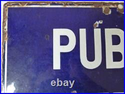 Vintage Original Double Sided GPO Public Telephone Enamel Sign 45.5 x 30.5cm