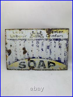 Vintage Original Early 20th Century Enamel Sunlight Soap Sign Vintage Original Early 20th Century Enamel Sunlight Soap Sign