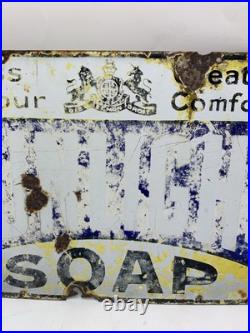Vintage Original Early 20th Century Enamel Sunlight Soap Sign Vintage Original Early 20th Century Enamel Sunlight Soap Sign