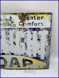 Vintage Original Early 20th Century Enamel Sunlight Soap Sign Vintage Original Early 20th Century Enamel Sunlight Soap Sign