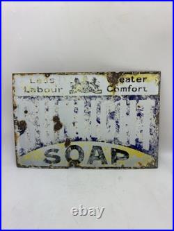 Vintage Original Early 20th Century Enamel Sunlight Soap Sign Vintage Original Early 20th Century Enamel Sunlight Soap Sign
