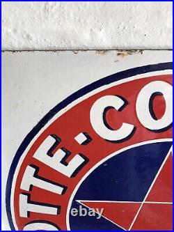 Vintage Original Early Motte- Cordonnier French Beer Enamel Advertising Sign