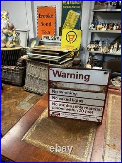 Vintage Original Enamel BOC British Oxygen Company Sign 35x35xm Rare NO SMOKING