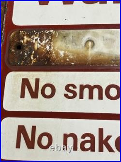 Vintage Original Enamel BOC British Oxygen Company Sign 35x35xm Rare NO SMOKING