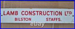 Vintage Original Enamel Black Country Uk Construction Sign