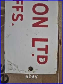 Vintage Original Enamel Black Country Uk Construction Sign
