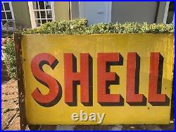 Vintage Original Enamel Double Sided Shell Sign
