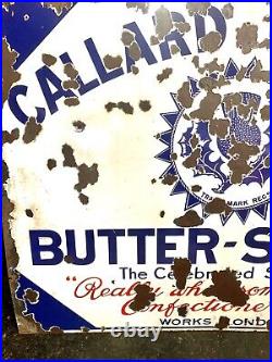 Vintage Original Enamel Large Callard & Bowser Confectionery Sign