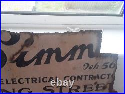 Vintage Original Enamel Metal Sign