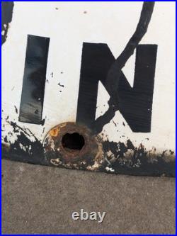 Vintage Original Enamel Sign Alexander & Duncan Ltd Leominster 12 x 20