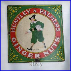 Vintage Original Enamel Sign Huntley And Palmers John Ginger Nut England 1910