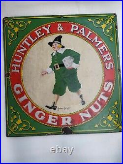 Vintage Original Enamel Sign Huntley And Palmers John Ginger Nut England 1910