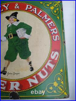 Vintage Original Enamel Sign Huntley And Palmers John Ginger Nut England 1910