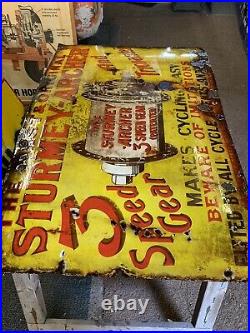 Vintage Original Enamel Sign Sturmey Archer Rare