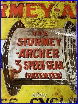 Vintage Original Enamel Sign Sturmey Archer Rare