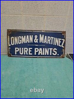 Vintage Original Enamel USA Sign (Longman & Martinez Pure Paint) 43 Cm X 20 cm