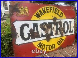 Vintage Original Enamel Wakefield Castrol Sign Rare