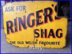 Vintage Original Enamel Welsh Ringers Tobacco Sign Rare