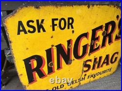 Vintage Original Enamel Welsh Ringers Tobacco Sign Rare