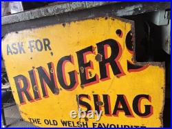 Vintage Original Enamel Welsh Ringers Tobacco Sign Rare
