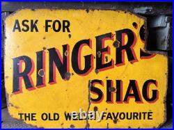 Vintage Original Enamel Welsh Ringers Tobacco Sign Rare