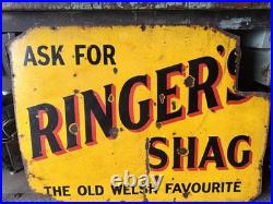 Vintage Original Enamel Welsh Ringers Tobacco Sign Rare