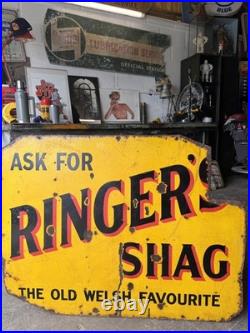 Vintage Original Enamel Welsh Ringers Tobacco Sign Rare