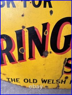 Vintage Original Enamel Welsh Ringers Tobacco Sign Rare