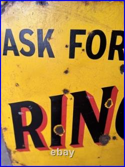 Vintage Original Enamel Welsh Ringers Tobacco Sign Rare