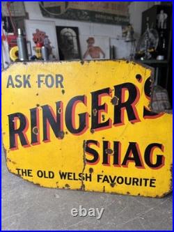 Vintage Original Enamel Welsh Ringers Tobacco Sign Rare